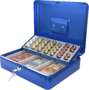 Bekijk leuke cadeautip : ACROPAQ Geldkistje - Geldkist groot met sleutel